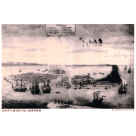 海報/ 1644年代福爾摩沙島大員港鳥瞰圖 (A3)