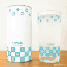 玻璃杯/ 第二代台灣市徽紀念杯 (藍)