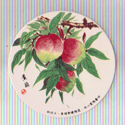 環保耐熱吸水杯墊-延年壽桃