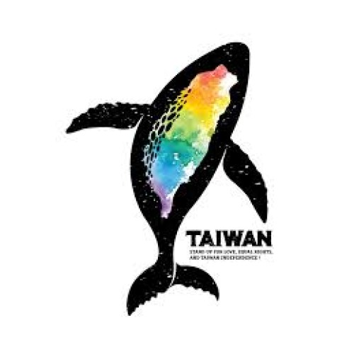 彩虹鯨魚旗-直式