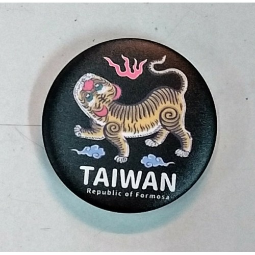 別針/ 黑地黃虎