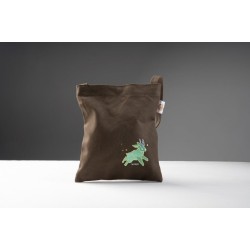 輕便帆布側背包/ MYTH神話‧神畫系列--富饒豐土棕.鹿角兔