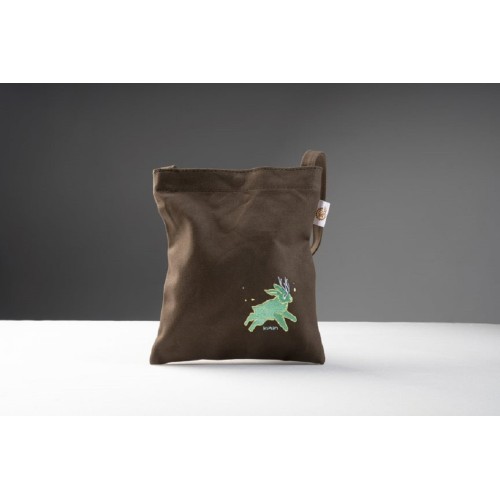 輕便帆布側背包/ MYTH神話‧神畫系列--富饒豐土棕.鹿角兔